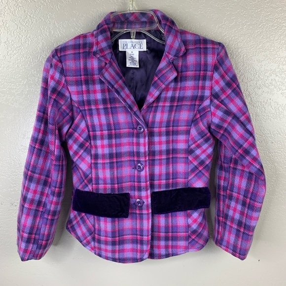 The Children’s Place Purple & Pink Plaid Jacket Size Medium - Picture 7 of 7